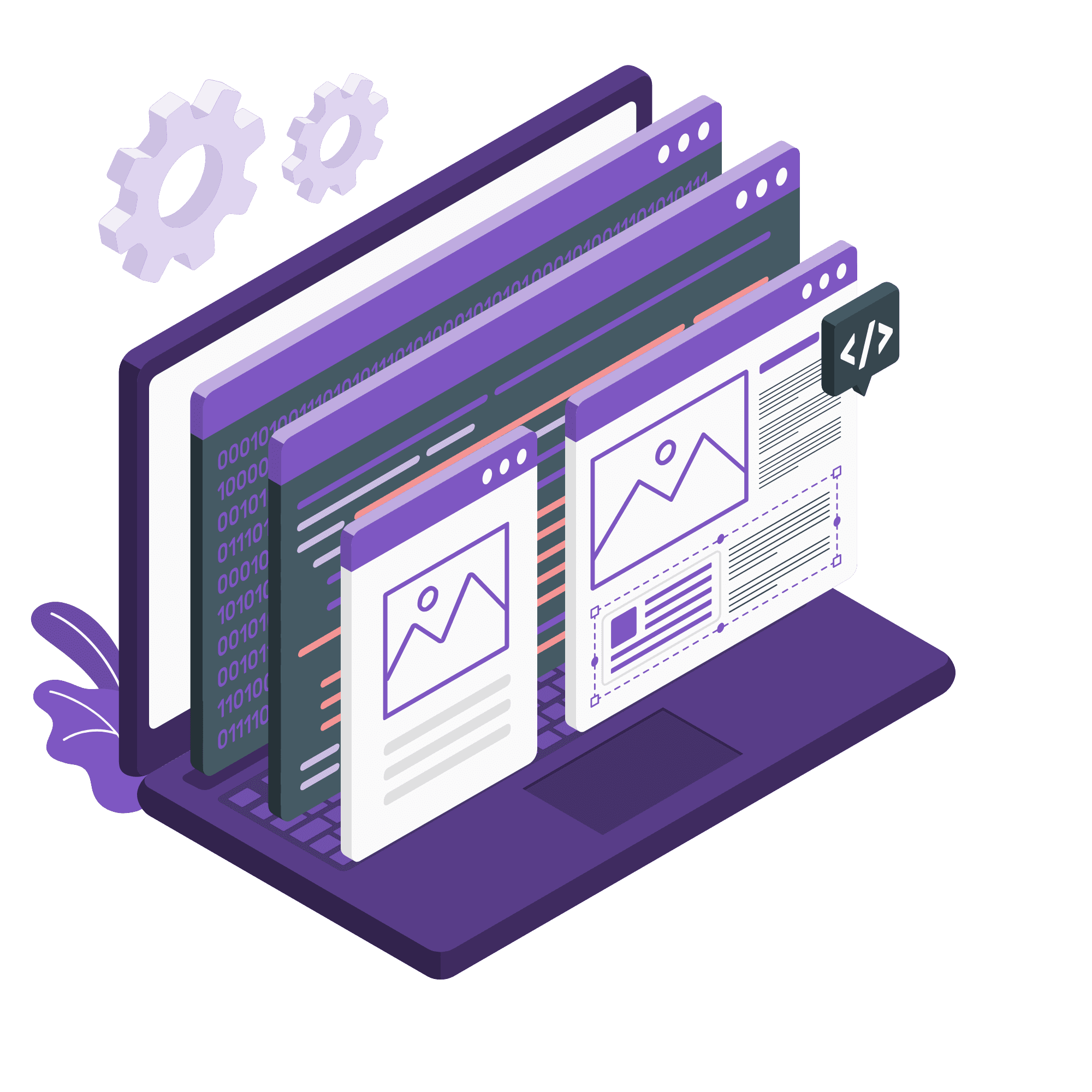 Laptop screen showing web development process